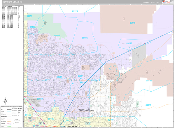 North Las Vegas, NV Wall Map